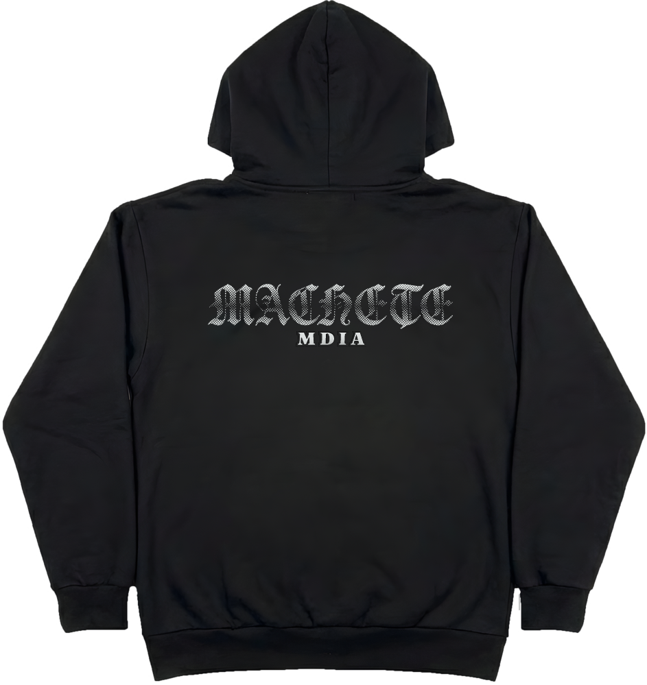 SUDADERA PAPEL PICADO NEGRA